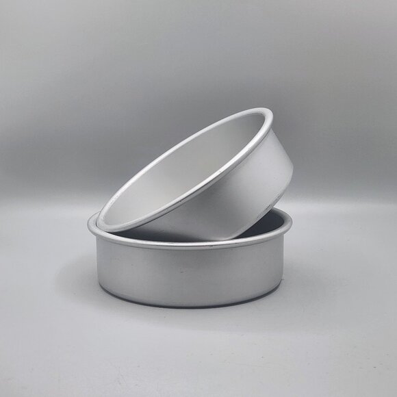 Aluminum Cake Pans 6x2 Silver Baking Sunny Side Up Bakery Round Small Set of 2 - Picture 1 of 6